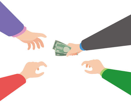 a hand to win and grab moneyのイラスト素材