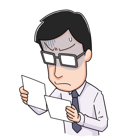 Man shocked to see documentsのイラスト素材