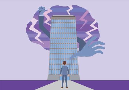 Man fighting with a companyのイラスト素材