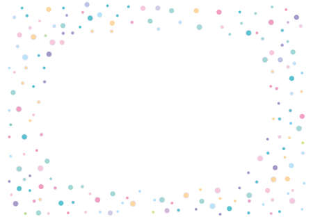 Frame illustration with a light colored round patternのイラスト素材