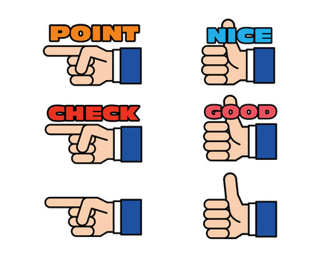 Hand Sign Illustration Set 2のイラスト素材