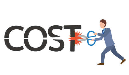 Cost cut image illustrationのイラスト素材