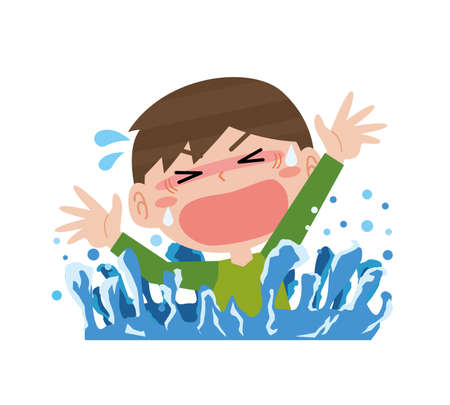 Drowning Boyのイラスト素材
