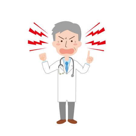 a doctor who is severely angryのイラスト素材