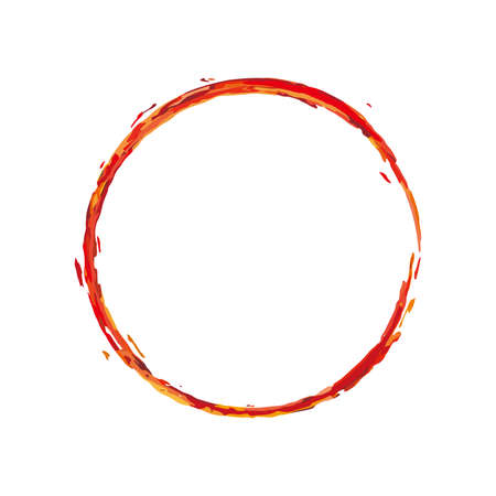 Red flame-like circular border illustrationのイラスト素材