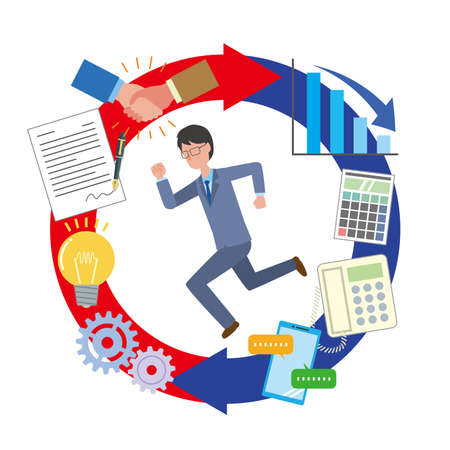 Business trial and error imageのイラスト素材
