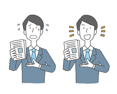 Male office worker making a presentationのイラスト素材