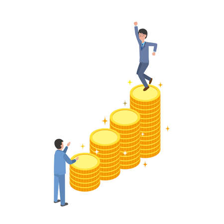 A man who is happy to save moneyのイラスト素材