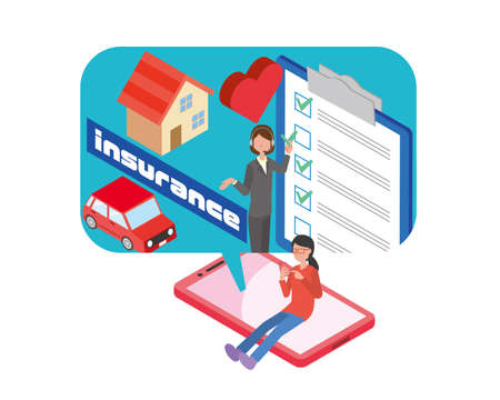 Image of insurance contracts on the Internet 2のイラスト素材