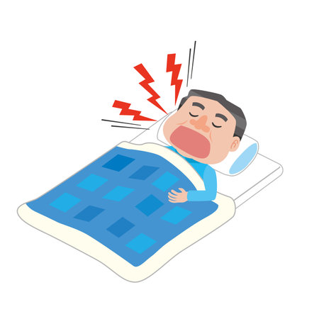 a man with a picky snoringのイラスト素材
