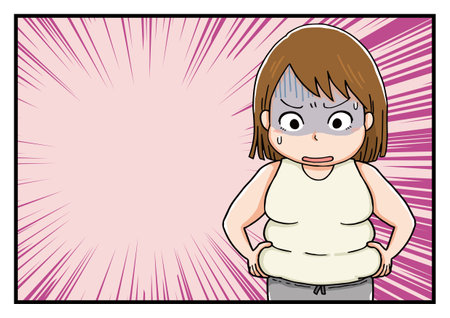 Fat and shocked woman 2のイラスト素材