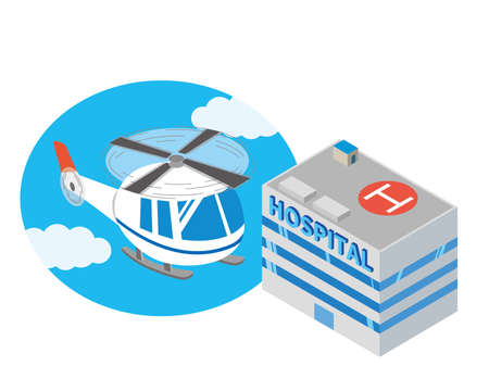 Emergency Lifesaving Helicopterのイラスト素材