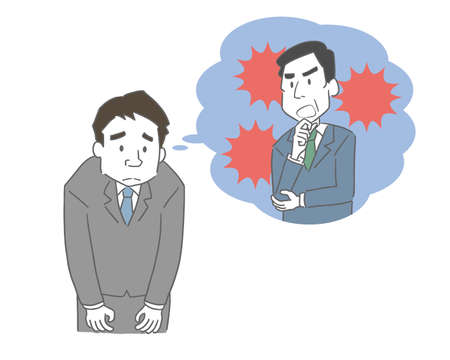 A man who is depressed by reprimand from his bossのイラスト素材