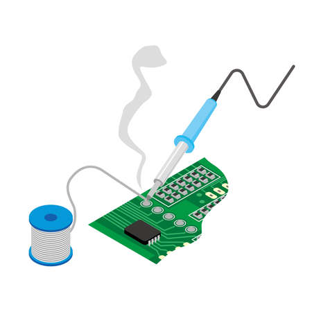 Image of soldering operationのイラスト素材