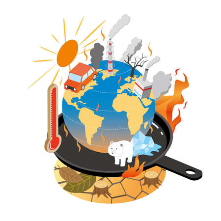 Image illustration of global warmingのイラスト素材