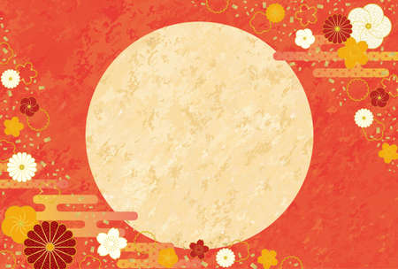 Vermilion Japanese-style background materialのイラスト素材