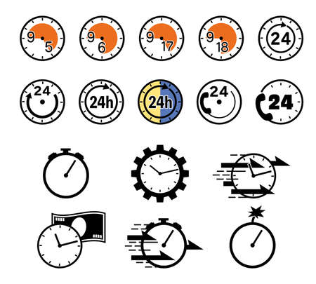 Clock icon setのイラスト素材