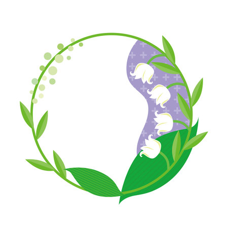Lily of the valley frameのイラスト素材