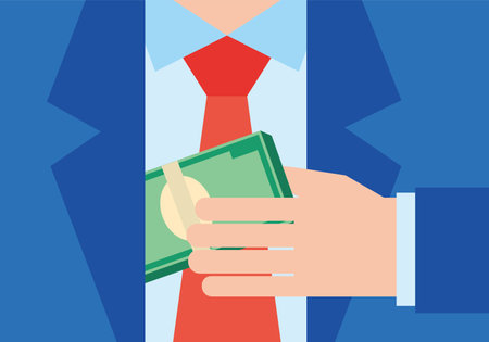 Businessman putting money in his pocketのイラスト素材