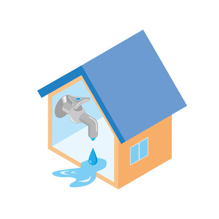 Houses with water leakage problemsのイラスト素材