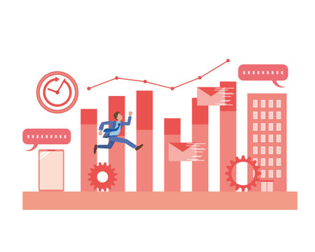 Businessman gamifying workのイラスト素材