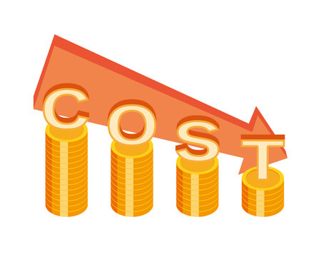 Illustration of an image to reduce costsのイラスト素材