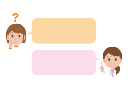 Balloon illustration asking a doctorのイラスト素材