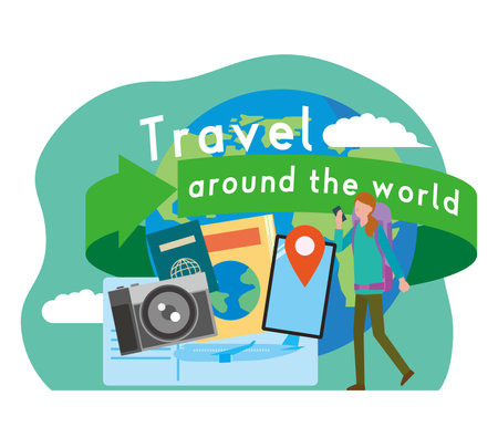 Round the World Travelerのイラスト素材