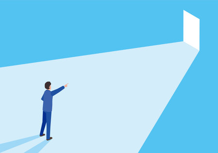 Businessman discovering the goalのイラスト素材