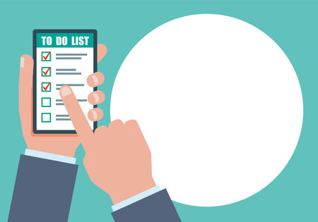 Smartphone and to-do listのイラスト素材