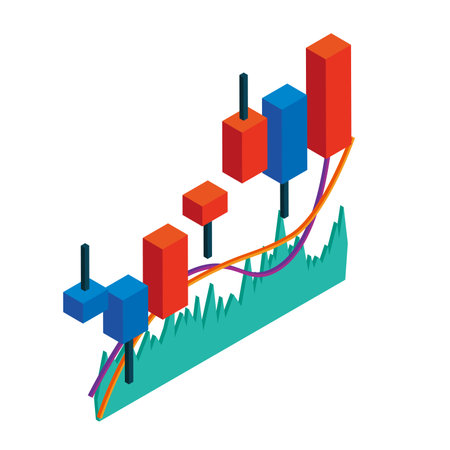 Candlestick stock chartsのイラスト素材