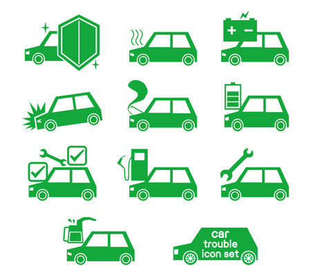 Car trouble icon illustration setのイラスト素材