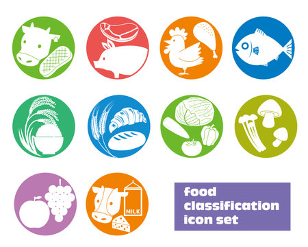 Food classification icon setのイラスト素材