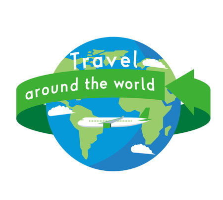 Round the world tripのイラスト素材