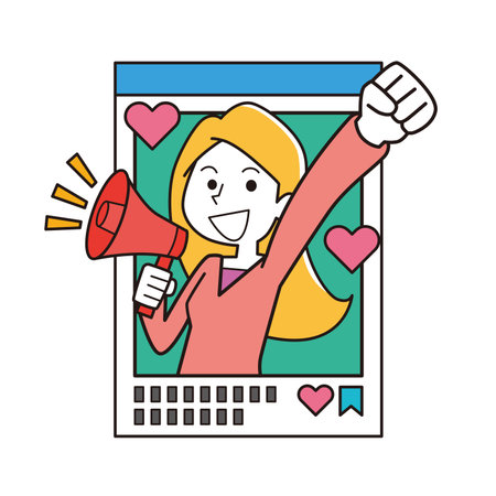Illustration of an influencer womanのイラスト素材