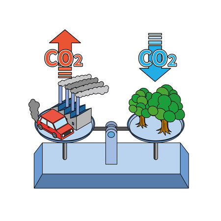 Image illustration of carbon neutralityのイラスト素材