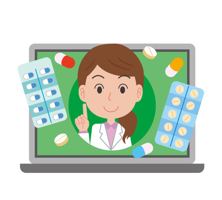 Image illustration of online medicine consultationのイラスト素材