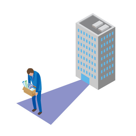 Illustration of a man unemployedのイラスト素材