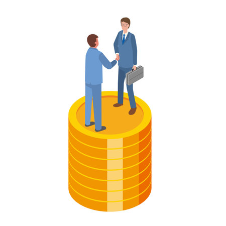 Image illustration of closing a business negotiationのイラスト素材