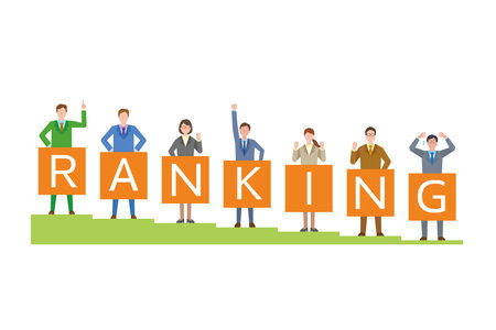 Businessman and ranking character illustrationのイラスト素材