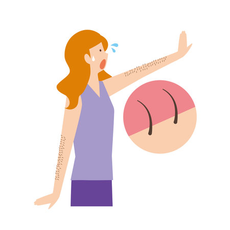 Women who want to remove unwanted arm hairのイラスト素材