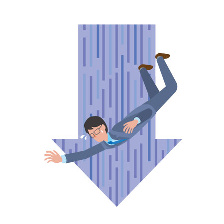 Falling businessman