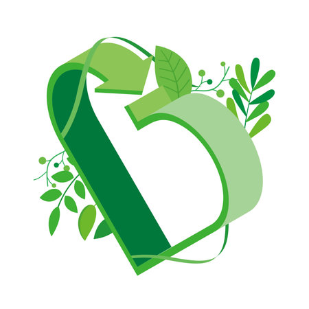 Heart-shaped environmental protection symbol imageのイラスト素材