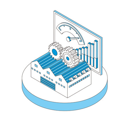 Illustration of a factory that increases operating ratesのイラスト素材
