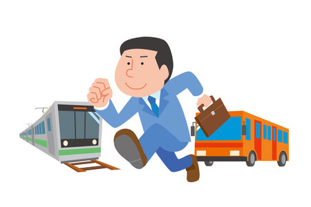 Men commuting by train or busのイラスト素材