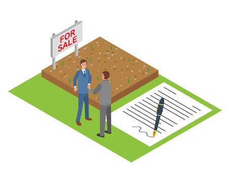 Land Sales Contractのイラスト素材