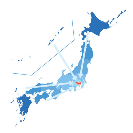 Image of concentration in Tokyoのイラスト素材