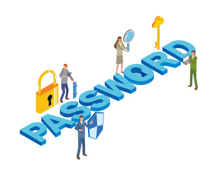 Password image illustrationのイラスト素材