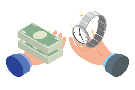 Buying luxury watchesのイラスト素材