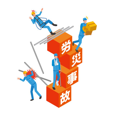 Illustration of a workplace accidentのイラスト素材